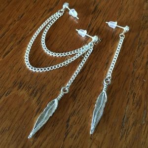 NEW Dangly Feather Double Piercing Earring